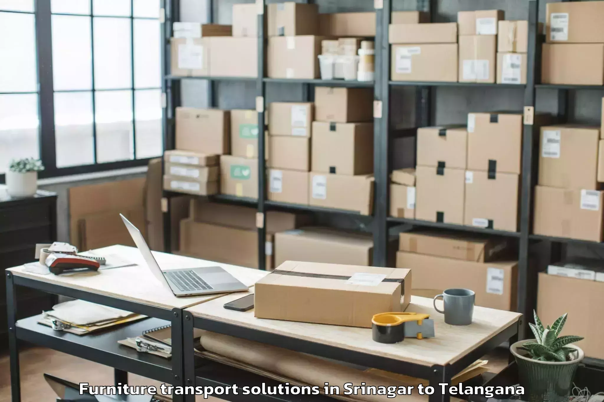 Reliable Srinagar to Nekkonda Furniture Transport Solutions